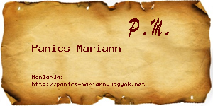 Panics Mariann névjegykártya